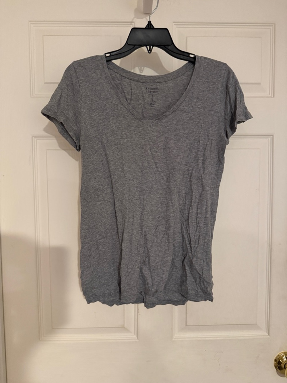 GAP Heather Gray V-Neck Short Sleeve Tee